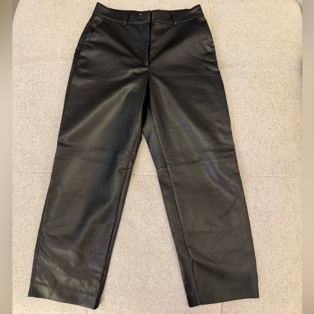 Babaton Charcoal Leather Trousers